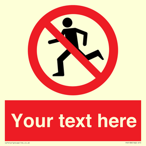 Custom No Running Sign